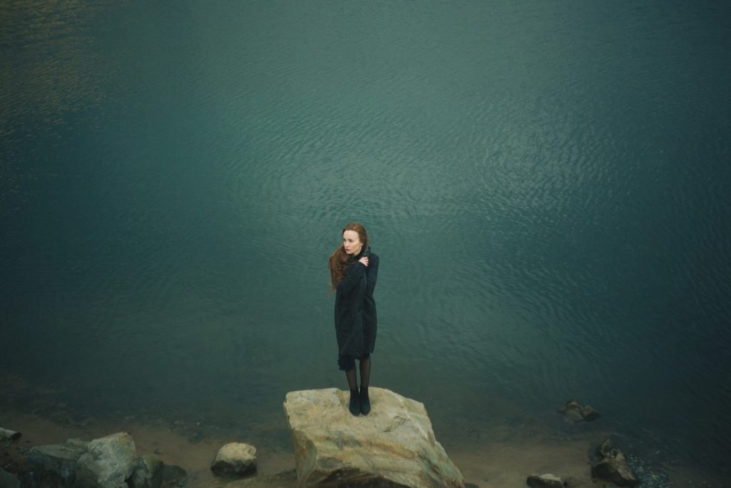 Woman on a rock