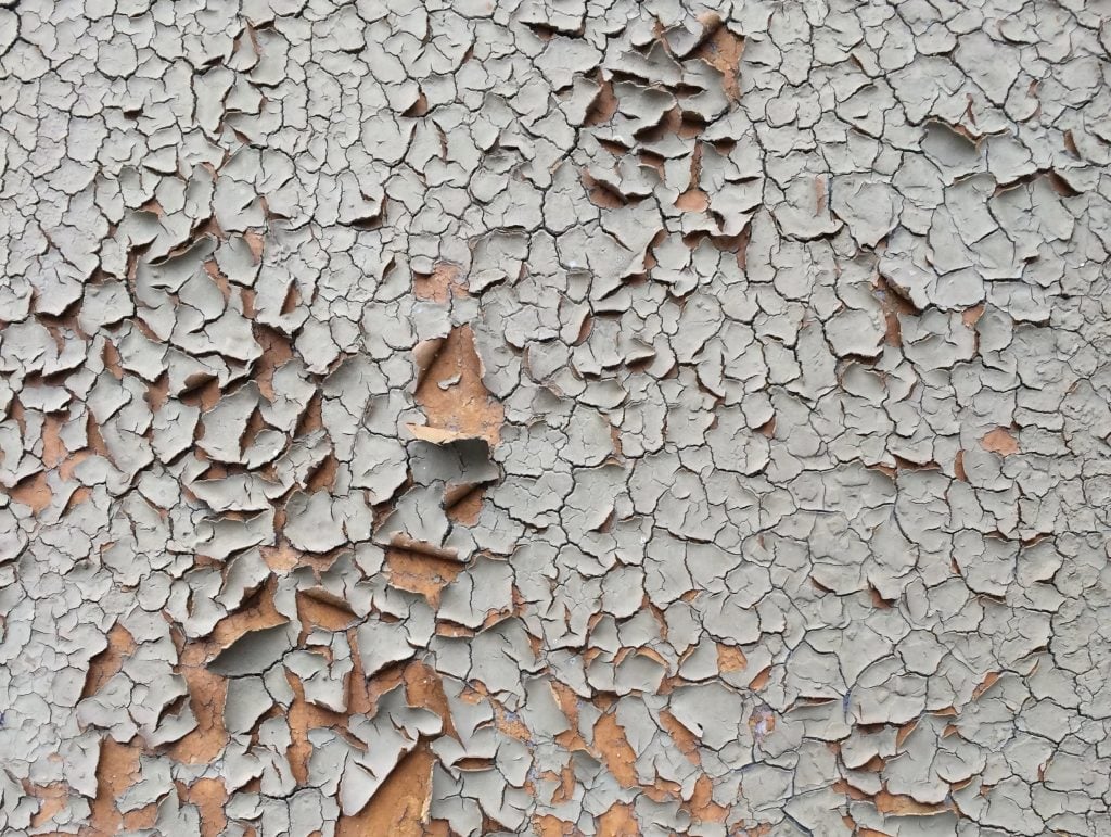 Paint peeling off the wall