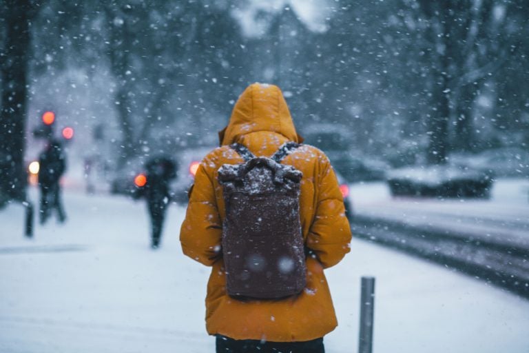 Man Walking in the Snow