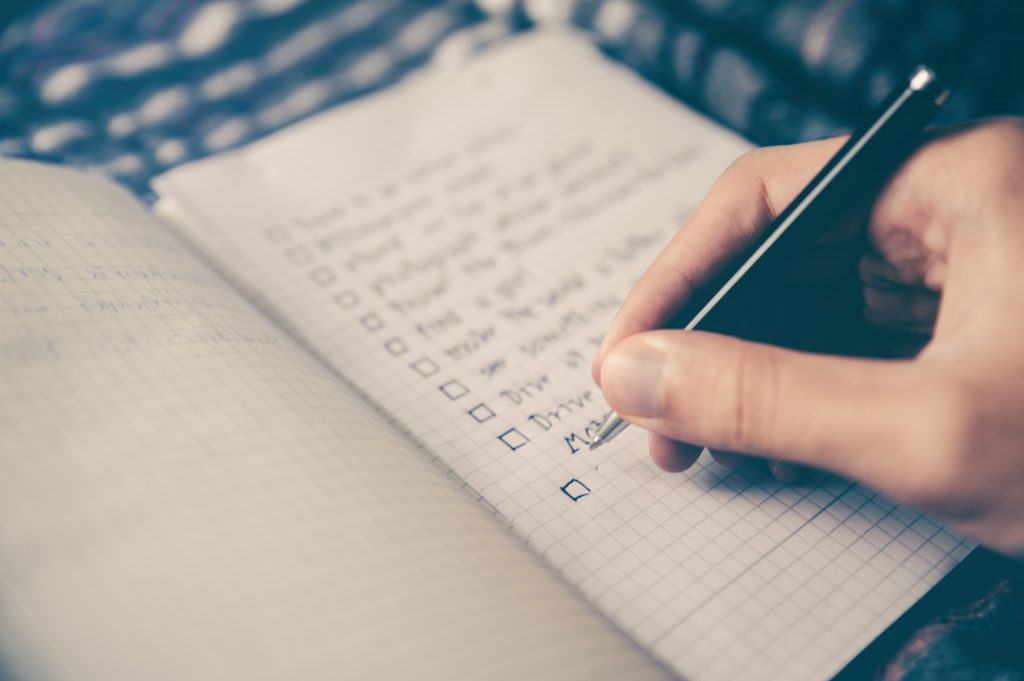Making a list of priorities