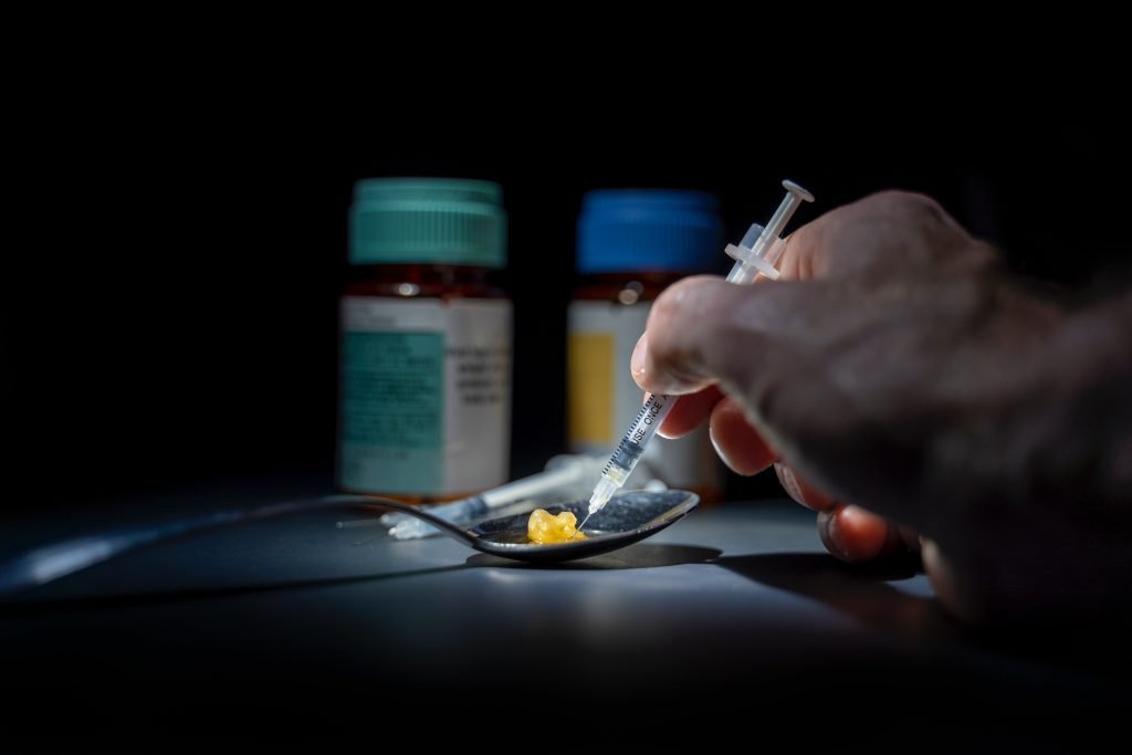 Injection of drug, one of the internal causes of disease