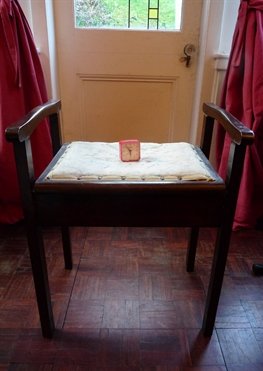 Grieg's piano stool. For some, sitting on a stool is conducive to better meditation.