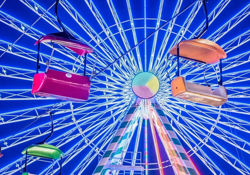 assorted-color cable cars - a multitude of connections, like in acupuncture theory