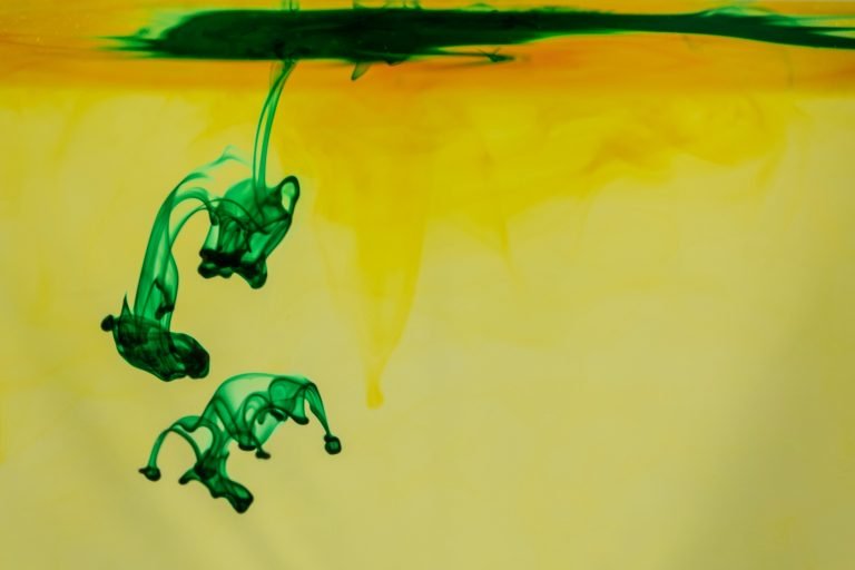 green liquid in yellow