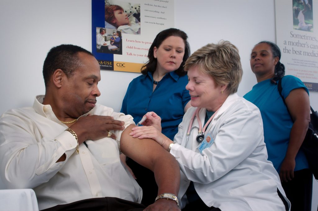 Immunisation can cause Damp to appear at the injection site - a good reaction usually.