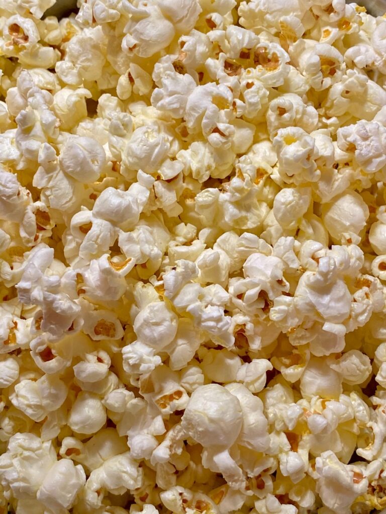cooked popcorn: usually too much salty taste