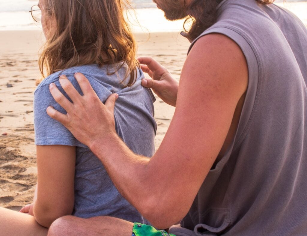 Massaging a stiff neck