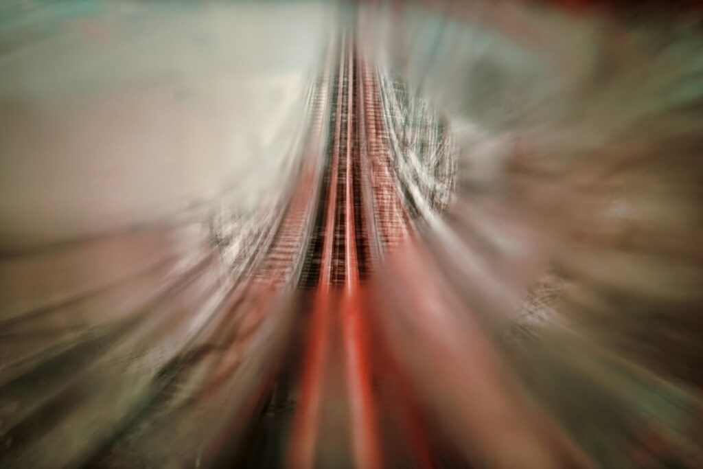 a blurry photo of a train track, dizziness from liver yang excess