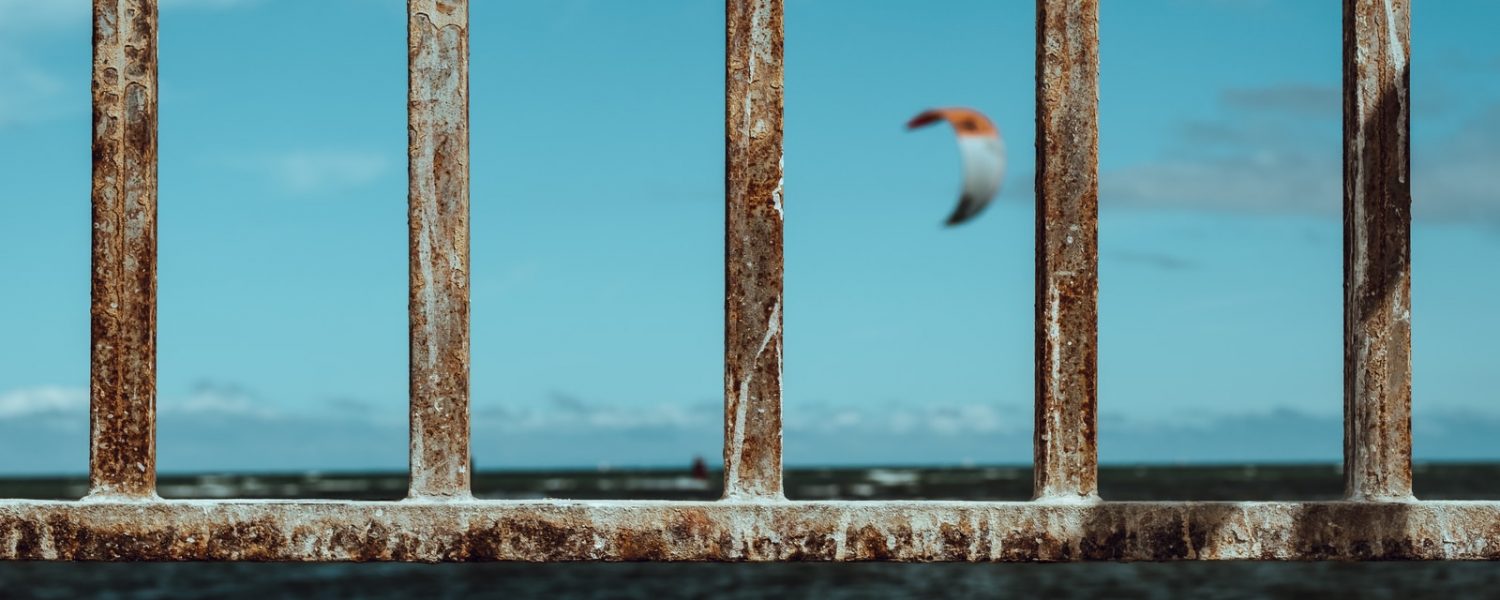 shallow focus photo of gray steel fence